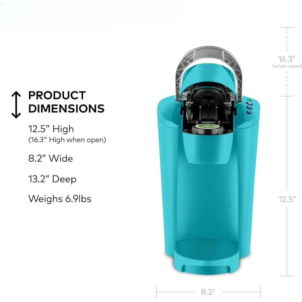Compact Turquoise Single Serve Coffee Brewer Machine