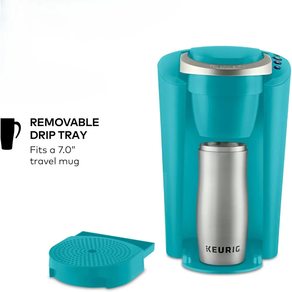 Compact Turquoise Single Serve Coffee Brewer Machine