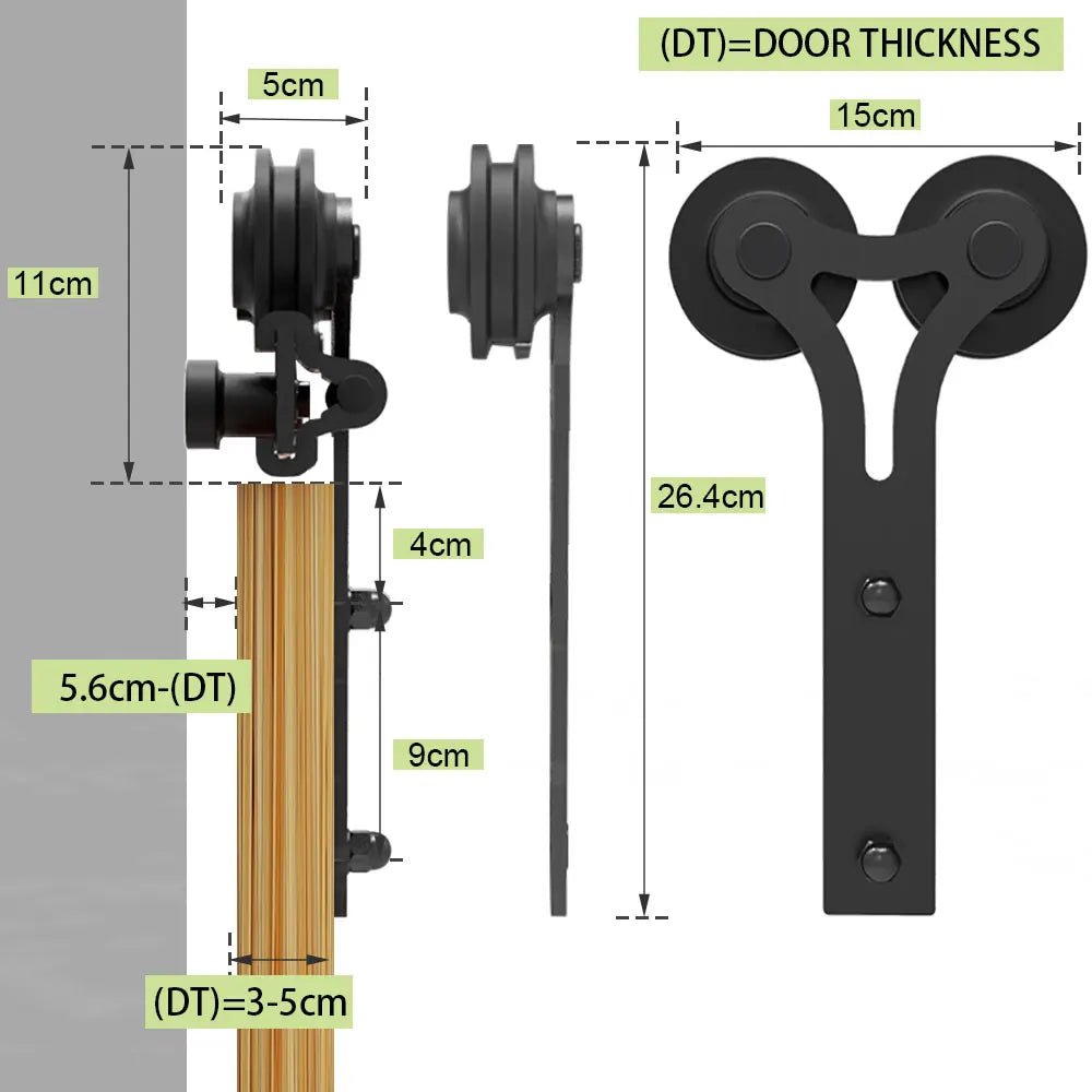 Heavy Duty Sliding Barn Door Hardware Kit