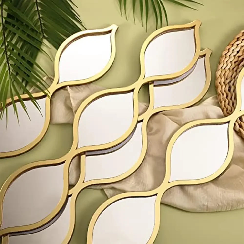 Gold Teardrop Mirror Wall Art Set of Four