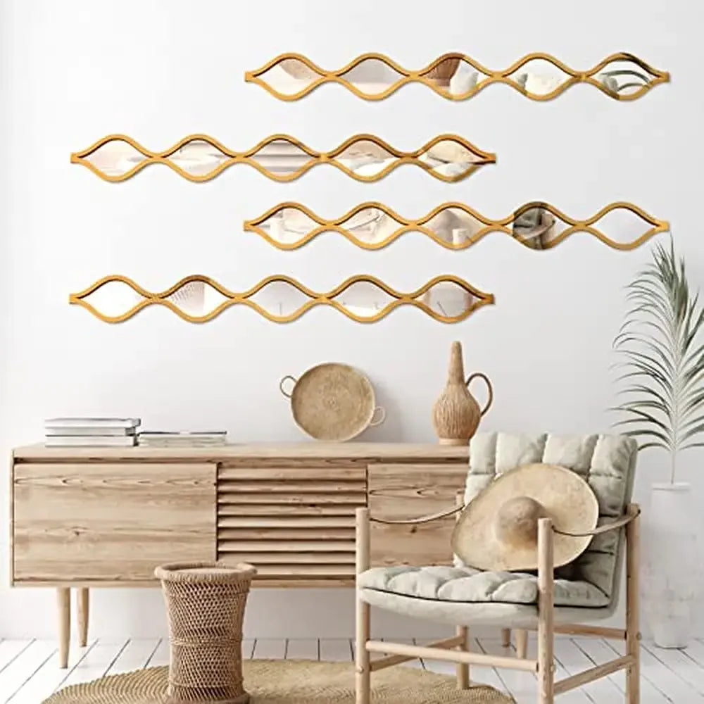 Gold Teardrop Mirror Wall Art Set of Four