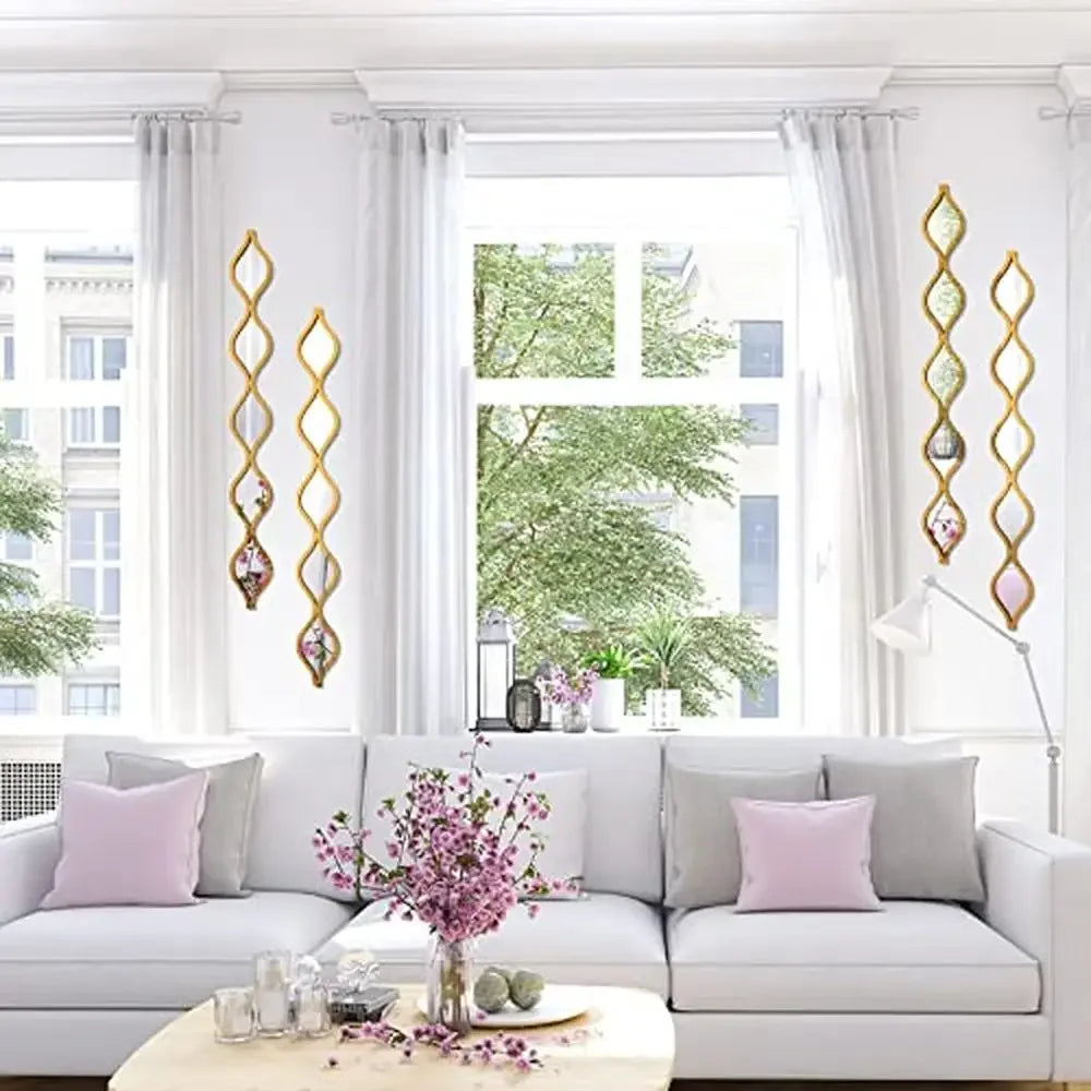 Gold Teardrop Mirror Wall Art Set of Four