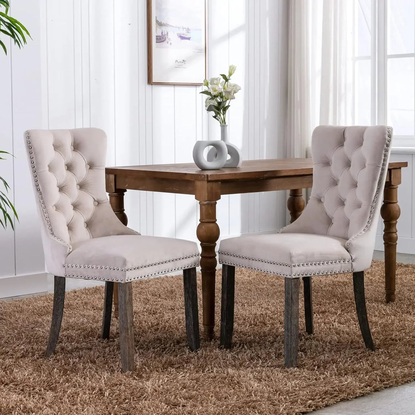 Elegant Velvet Dining Chairs Set of Six
