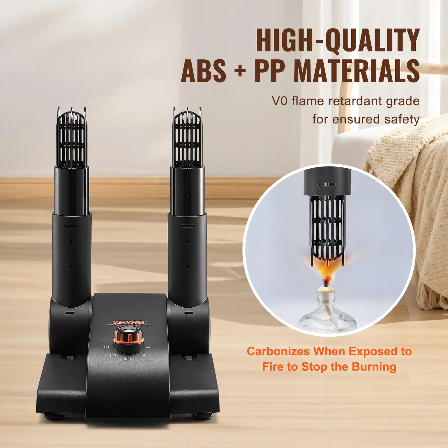 Portable 180 Degree Foldable Shoe Dryer with Timer