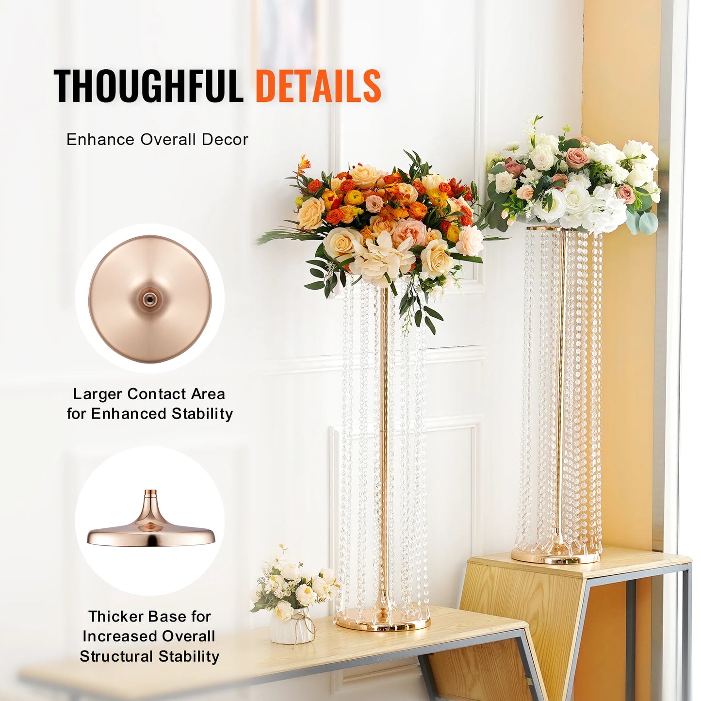Elegant Gold Metal Wedding Flower Stand Centerpiece