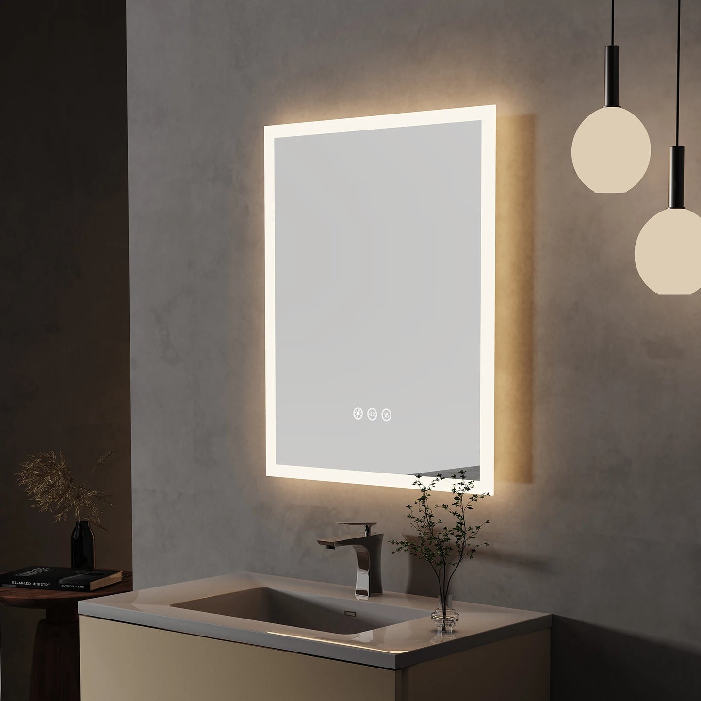 LED Bathroom Mirror with Touch Controls and Antifog